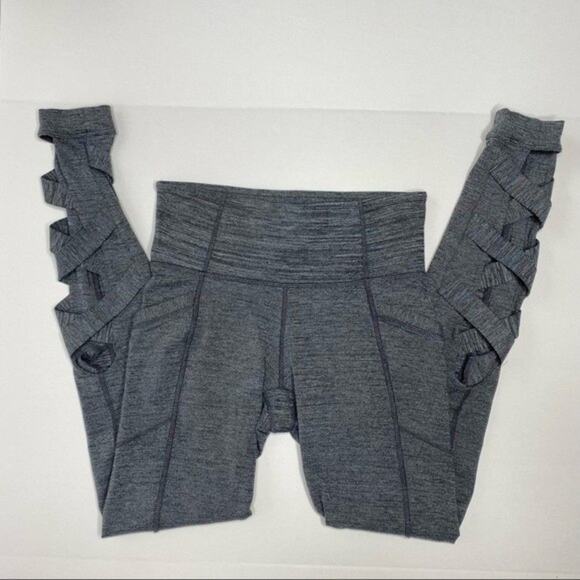 Athleta Chatarunga Criss Cross High Rise Leggings‎ Gray Extra Small - Picture 3 of 6